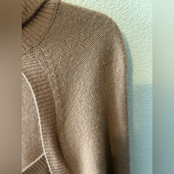 PAIGE Women's Cherise Sweater Turtle Neck Cropped Cutout Design in Toffee Sz XL - Picture 13 of 14